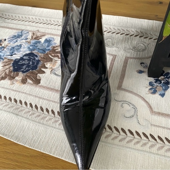 NIB Kemal Tanca Black Patent Leather Knee-High Boots - Size 9.5 - Picture 11 of 16